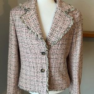 Doncaster Women’s Silk Blend Pink Tweed Jacket Blazer Size 10 lined  EUC A8